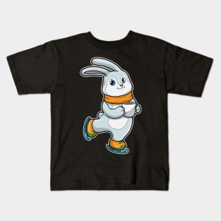 Rabbit at Ice skating with Cup of Coffee Kids T-Shirt